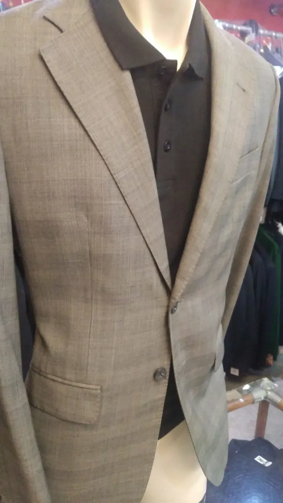Americana gris de cuadro fino, vista 2