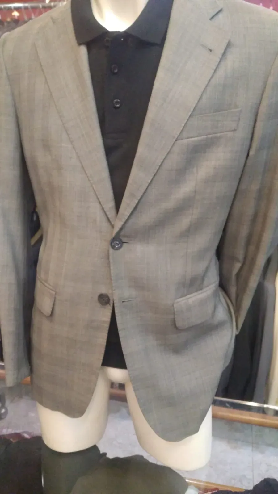 Americana gris de cuadro fino, vista 5